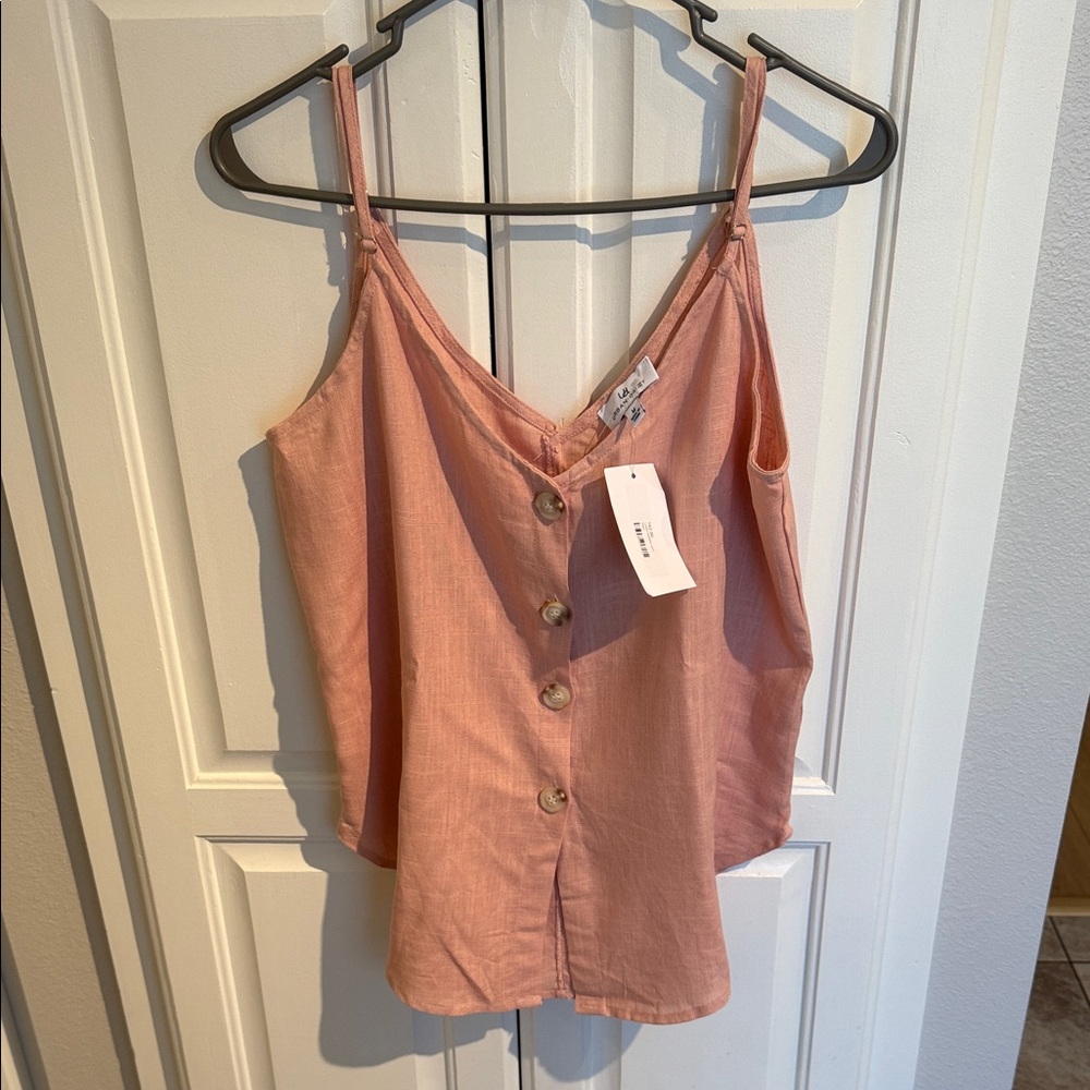 Women's Pink Button-Down Top